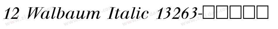 12 Walbaum Italic 13263字体转换